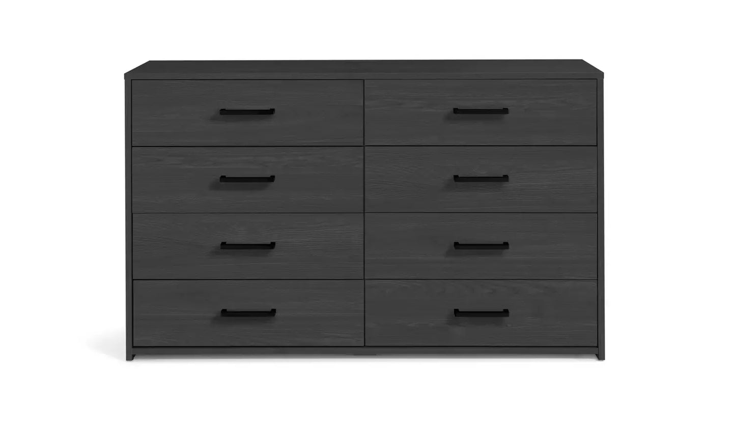Assembled Oslo 8 Drawer Chest - Black Oak Effect